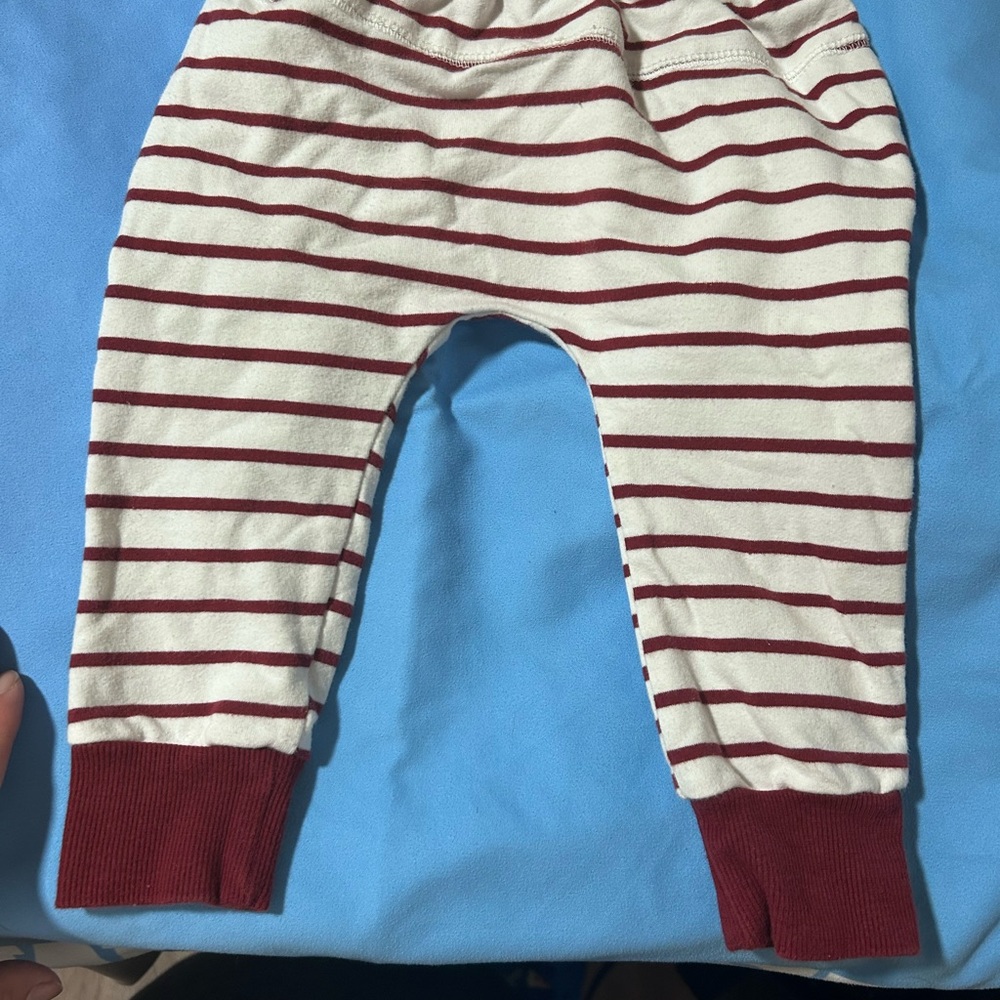 Striped Red & White Baby Pants